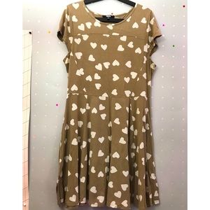 ASOS Heart Print Jersey Skater Dress